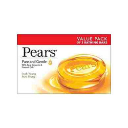 Pears Moisturising Bathing Bar Soap with Glycerine Pure  Gentle For Golden Glow 125g (Pack of 3) 